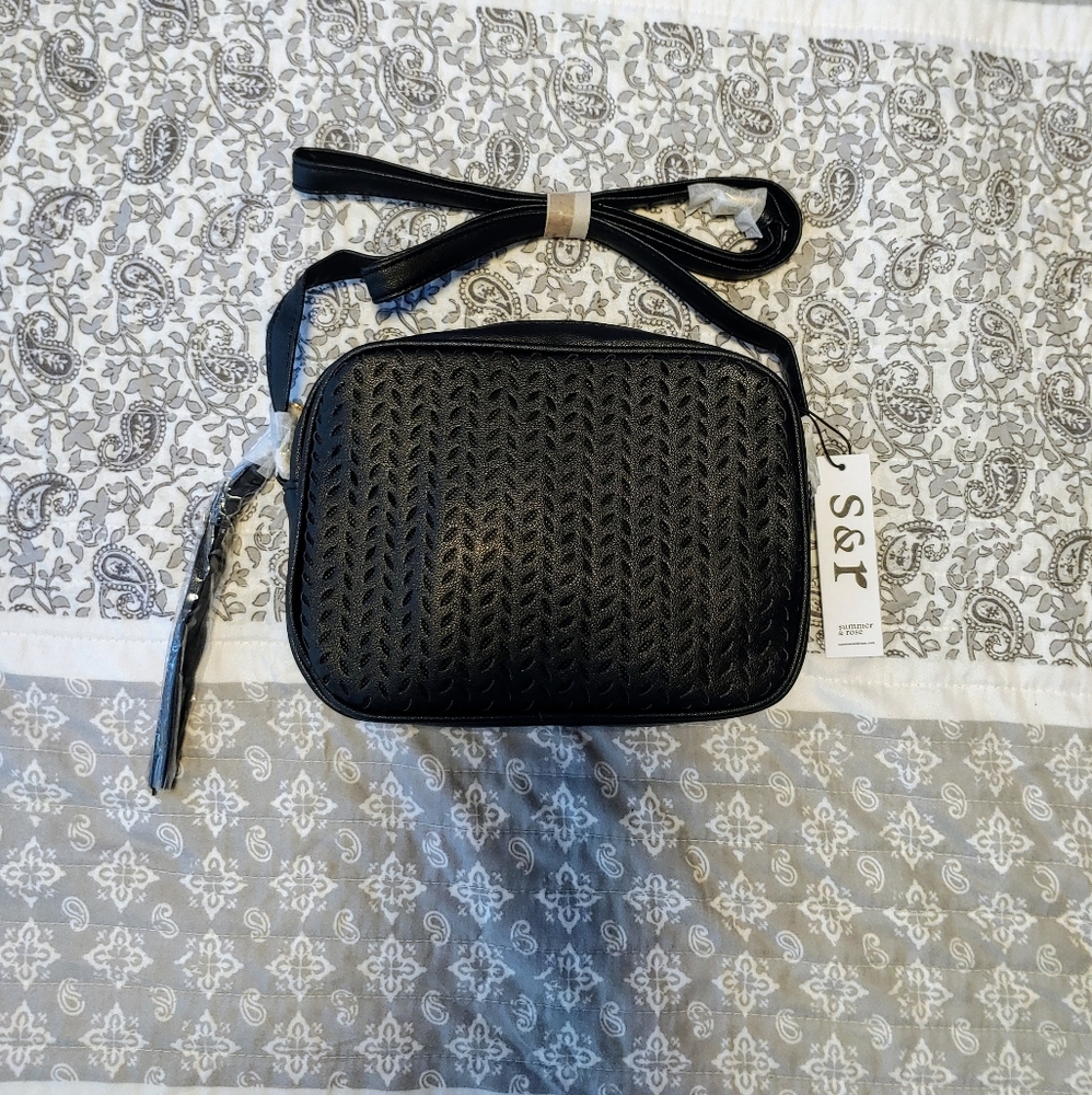 Summer and Rose Crossbody Purse in Black
